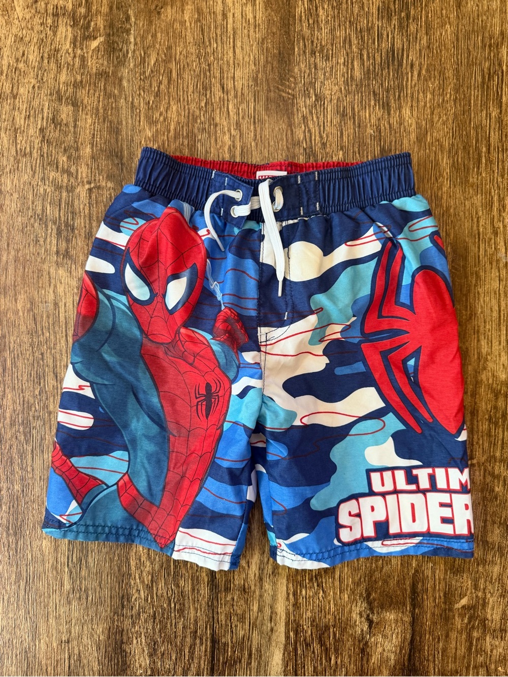 Y2k 2000s Spiderman Swim Trunks boys size 5/6